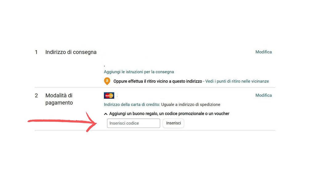 Codici sconto Amazon - 2023 3 codici sconto amazon, pagina inserimento