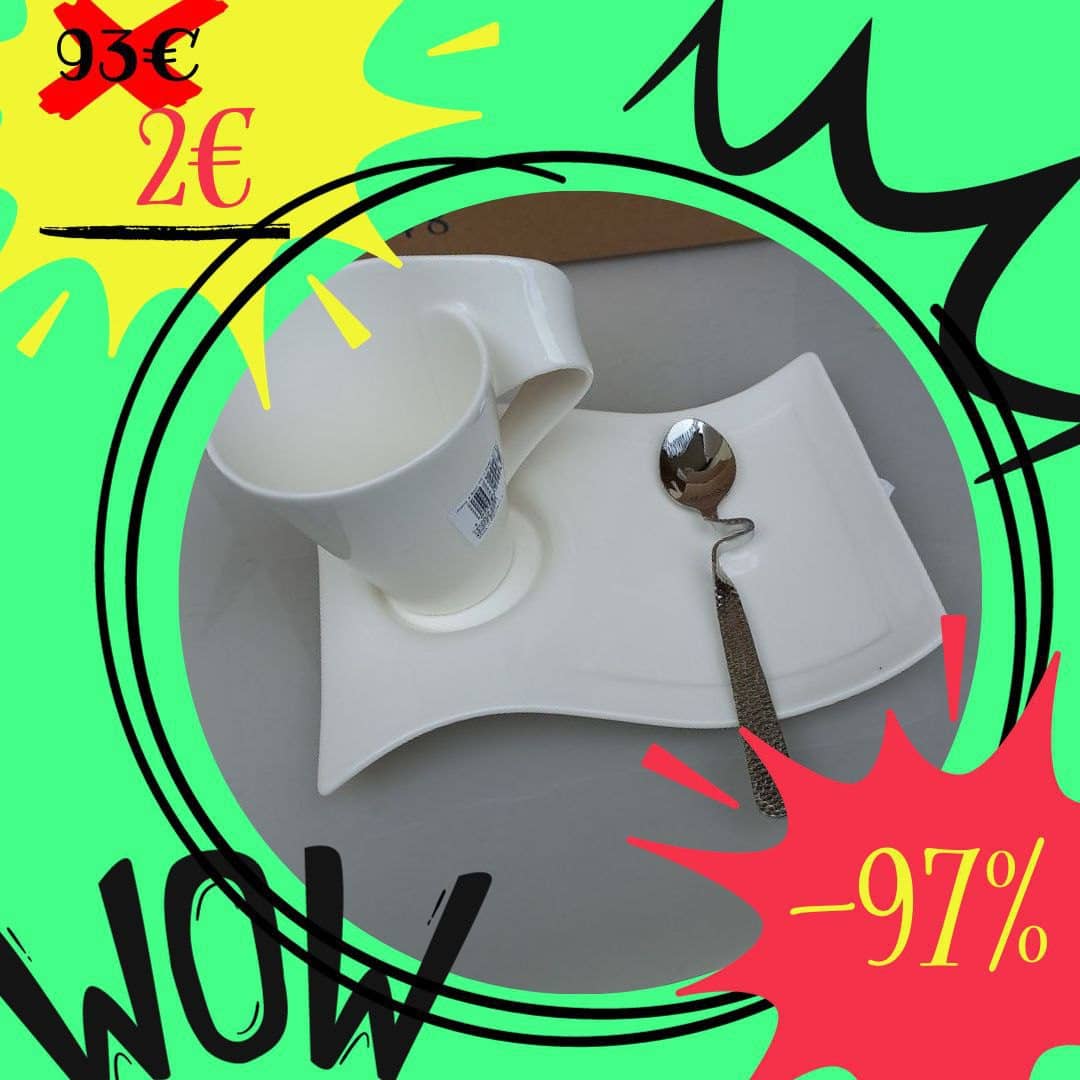 Villeroy & Boch NewWave tazza e piatto bianco