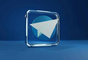 quadrato blu con aeroplanino di carta bianco migliori canali telegram