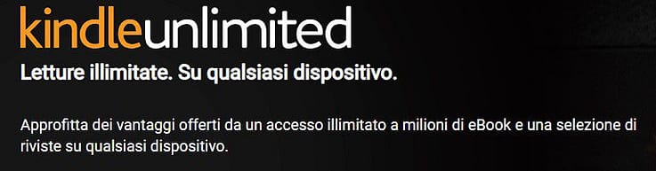 sfondo nero e scritta bianca amazon unlimited sconti amazon