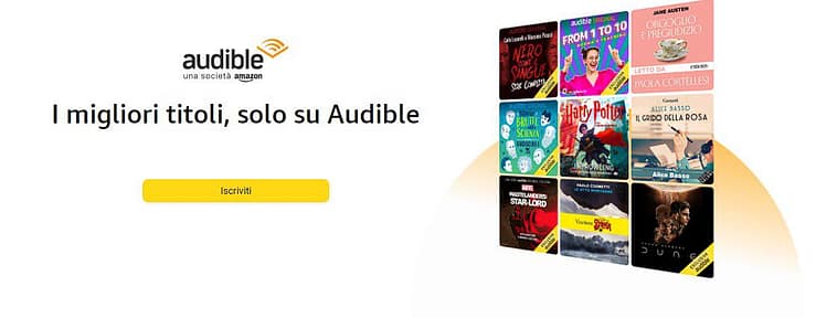 sfondo bianco scritta nera amazon audible
