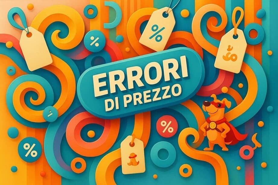 immagine astratta colorata con errori di prezzo