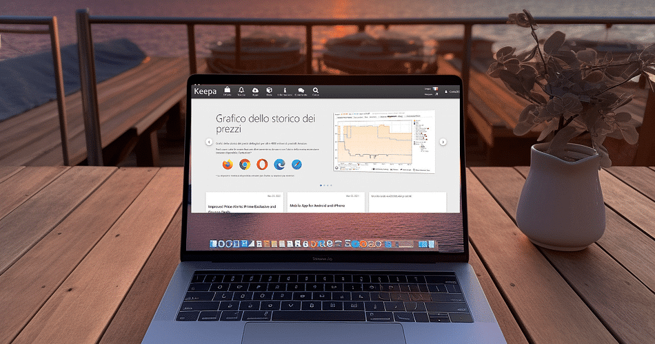 macbook, pagina web di keepa